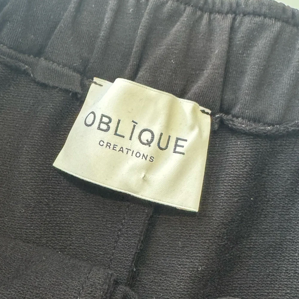 Oblique Creations Wide-Leg Jogger Pants – Black – Made in Italy – Size 0 - Picture 2 of 6